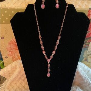 Vintage Avon Y Pink Rose Gold Jewelry Set